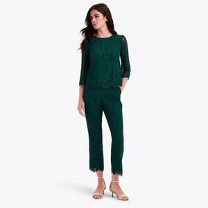 NWT Draper James Luxury Lace Top in Evergreen